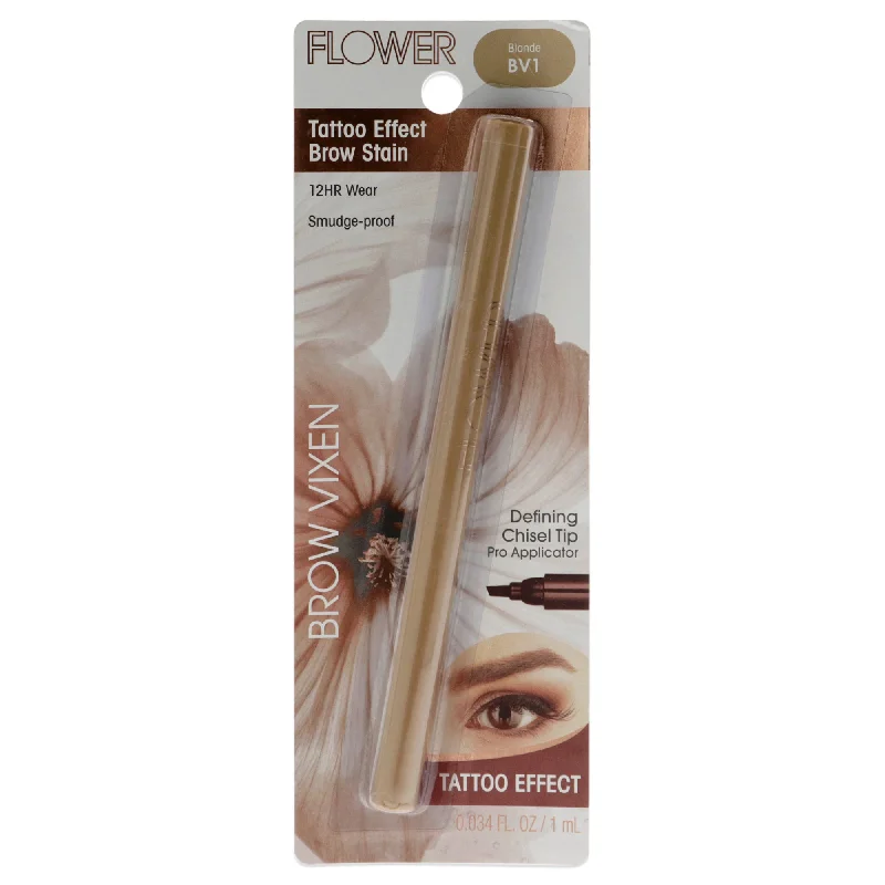 Eyebrow Pencil for casual makeup-Brow Vixen Tattoo Effect Brow Stain - BV1 Blonde by Flower Beauty for Women - 0.034 oz Eyebrow