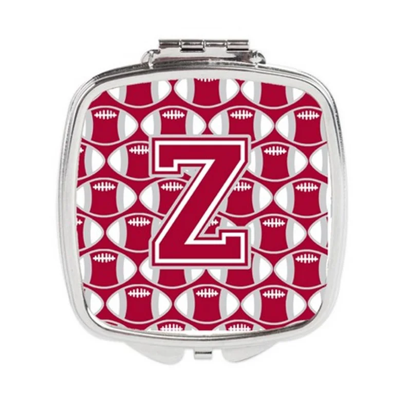 Mirror for RV-Carolines Treasures CJ1065-ZSCM Letter Z Football Crimson, Grey & White Compact Mirror