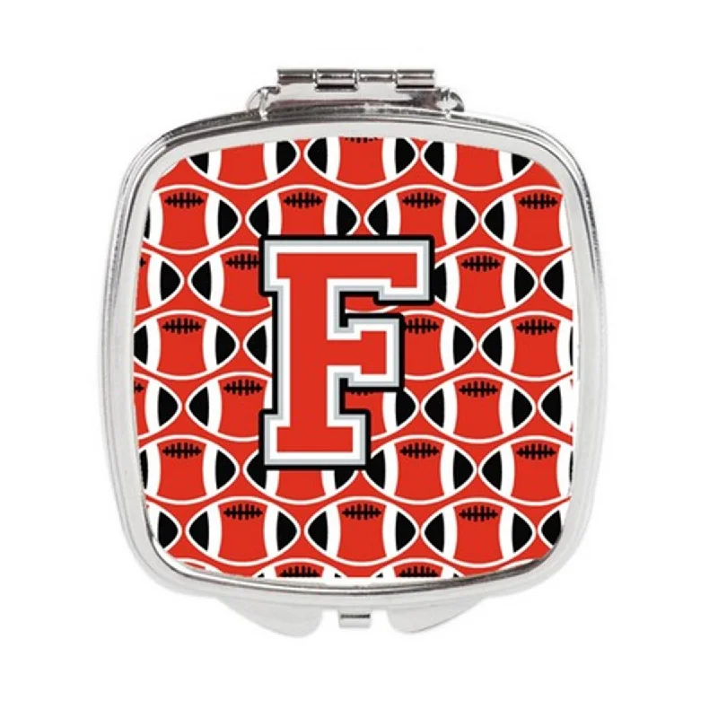 Mirror for patio door-Carolines Treasures CJ1067-FSCM Letter F Football Scarlet & Grey Compact Mirror