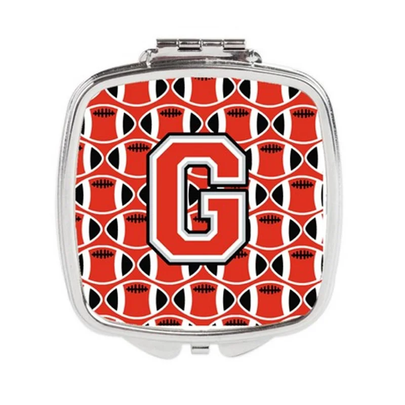 Mirror heavy duty-Carolines Treasures CJ1067-GSCM Letter G Football Scarlet & Grey Compact Mirror