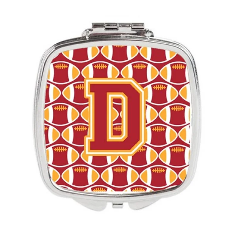 Mirror for floor-Carolines Treasures CJ1070-DSCM Letter D Football Cardinal & Gold Compact Mirror