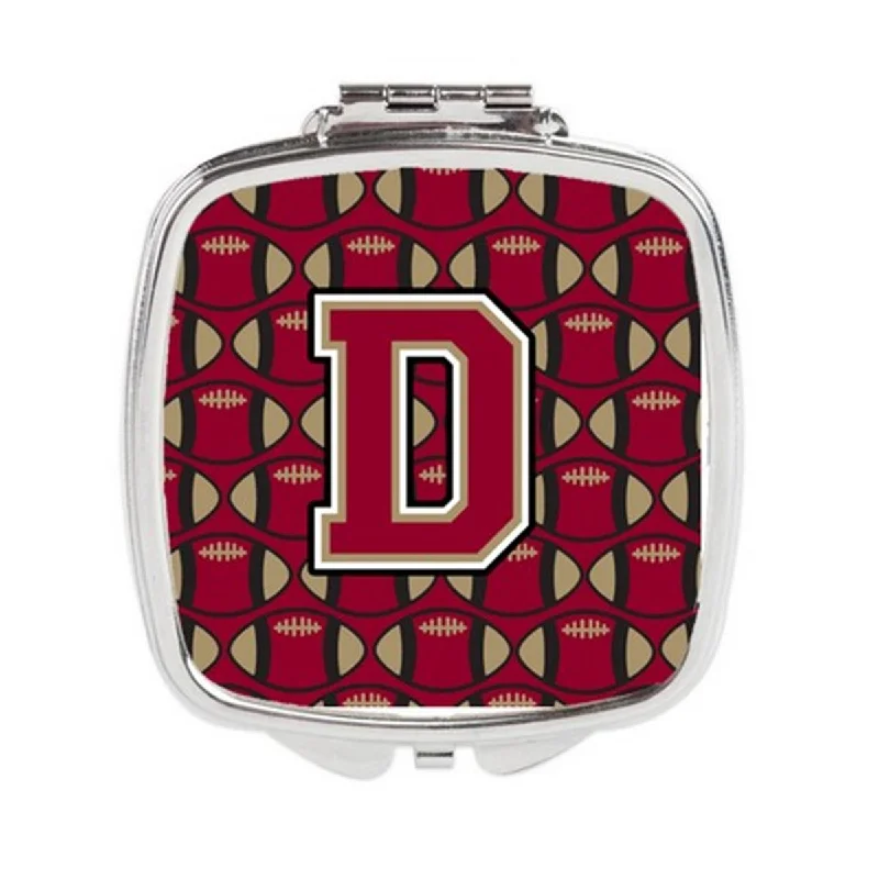 Mirror for industrial-Carolines Treasures CJ1078-DSCM Letter D Football Garnet & Gold Compact Mirror