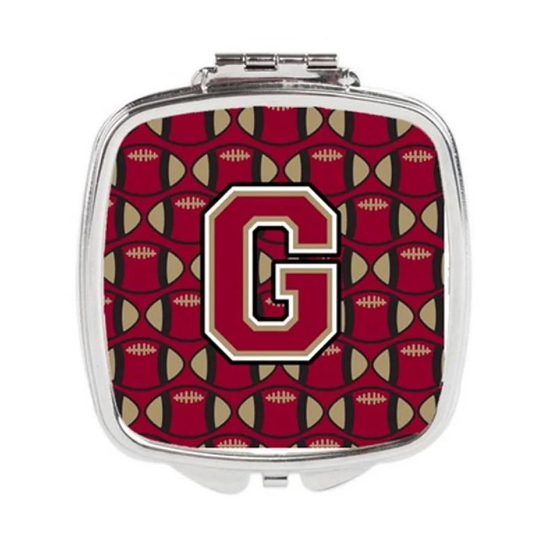 Mirror for arbor-Carolines Treasures CJ1078-GSCM Letter G Football Garnet & Gold Compact Mirror