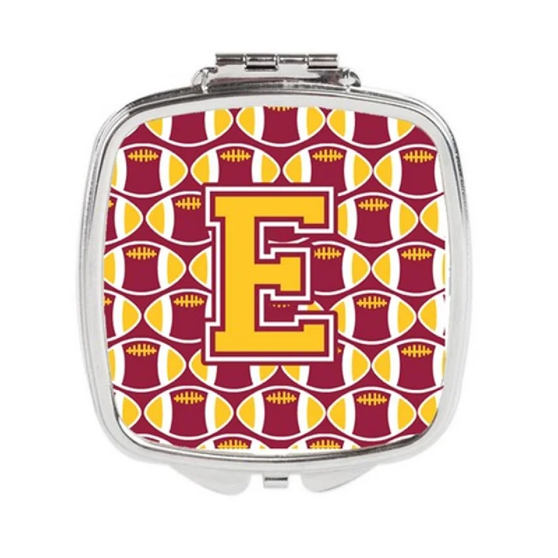 Mirror for door-Carolines Treasures CJ1081-ESCM Letter E Football Maroon & Gold Compact Mirror