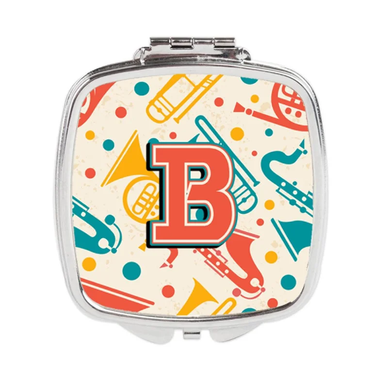 Mirror reviews-Carolines Treasures CJ2001-BSCM Letter B Retro Teal Orange Musical Instruments Initial Compact Mirror