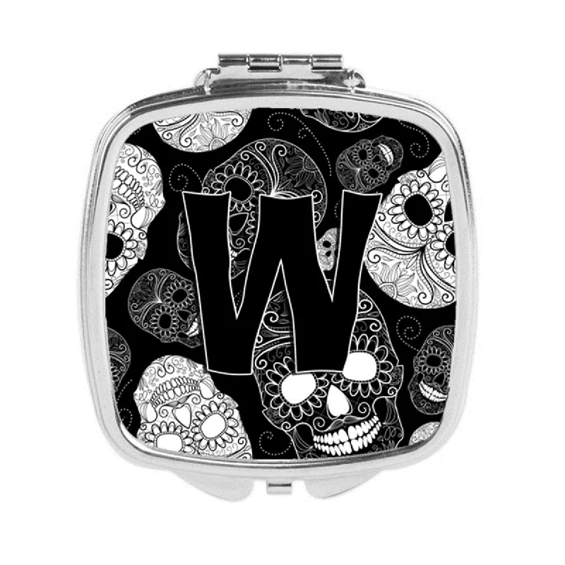 Mirror luxury-Carolines Treasures CJ2008-WSCM Letter W Day of the Dead Skulls Black Compact Mirror