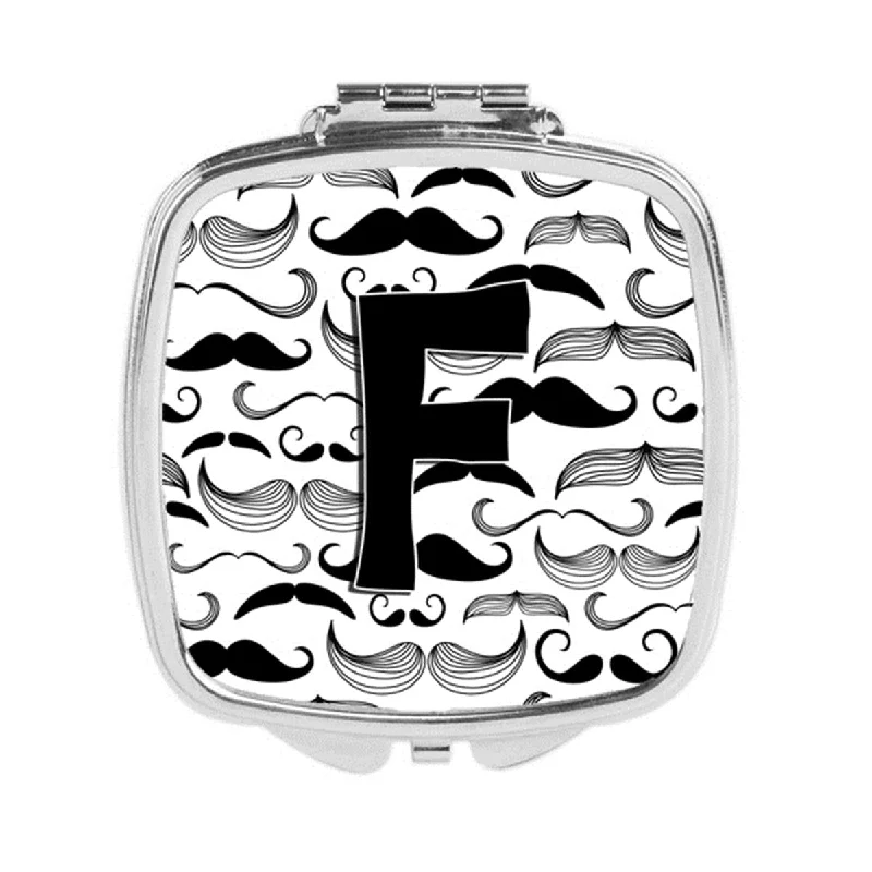 Mirror frameless-Carolines Treasures CJ2009-FSCM Letter F Moustache Initial Compact Mirror