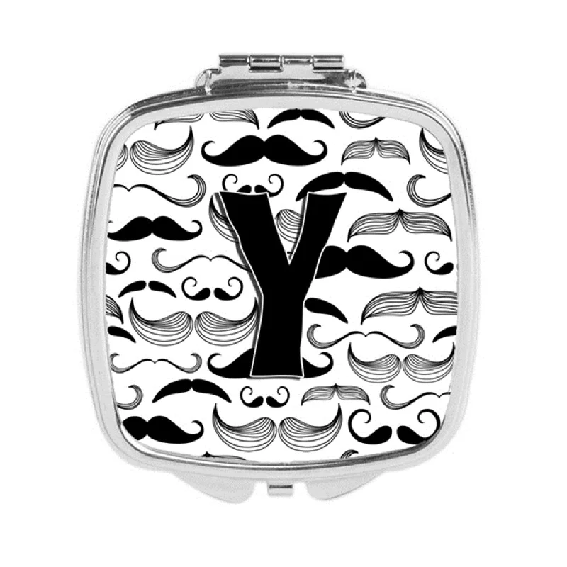 Mirror for playroom-Carolines Treasures CJ2009-YSCM Letter Y Moustache Initial Compact Mirror