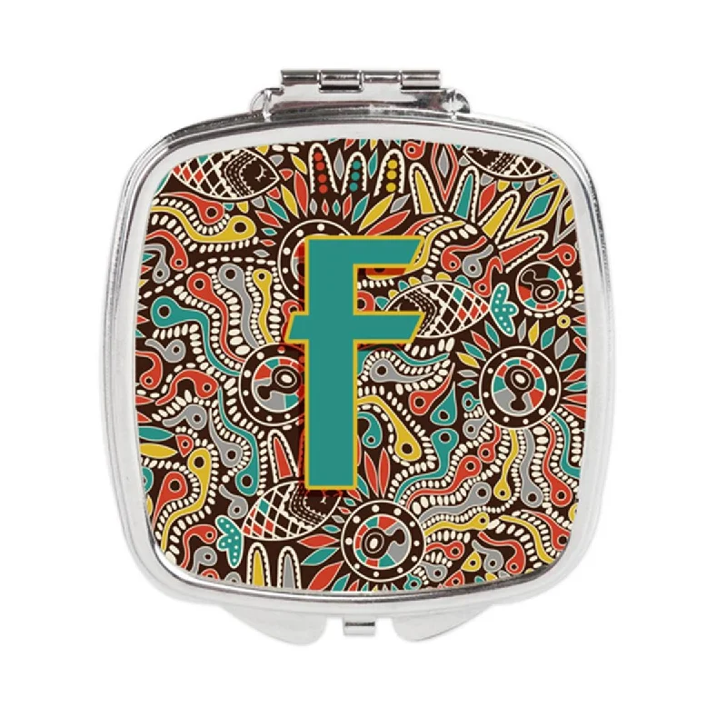 Mirror for closet-Carolines Treasures CJ2013-FSCM Letter F Retro Tribal Alphabet Initial Compact Mirror