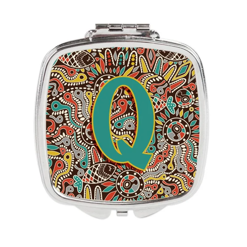 Mirror shabby chic-Carolines Treasures CJ2013-QSCM Letter Q Retro Tribal Alphabet Initial Compact Mirror