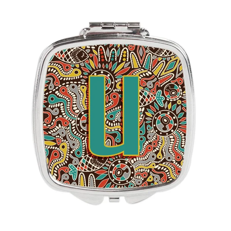 Mirror for crib-Carolines Treasures CJ2013-USCM Letter U Retro Tribal Alphabet Initial Compact Mirror