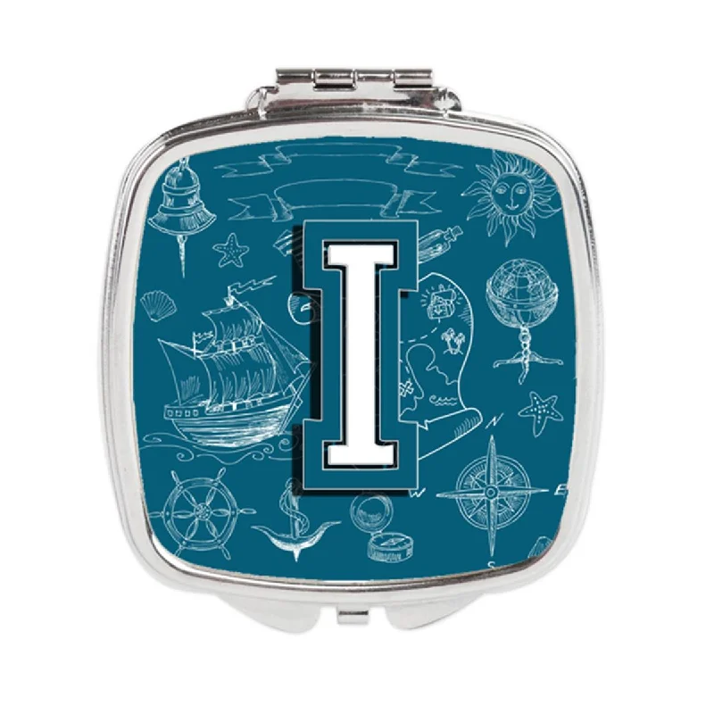 Mirror high quality-Carolines Treasures CJ2014-ISCM Letter I Sea Doodles Initial Alphabet Compact Mirror