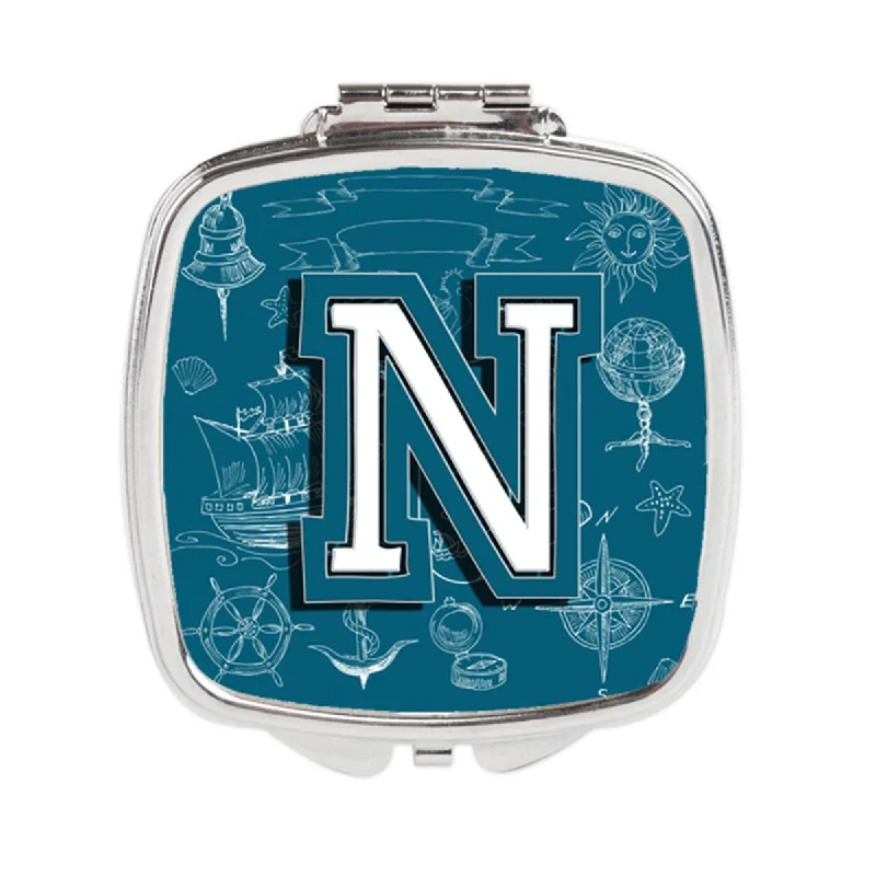 Mirror online-Carolines Treasures CJ2014-NSCM Letter N Sea Doodles Initial Alphabet Compact Mirror