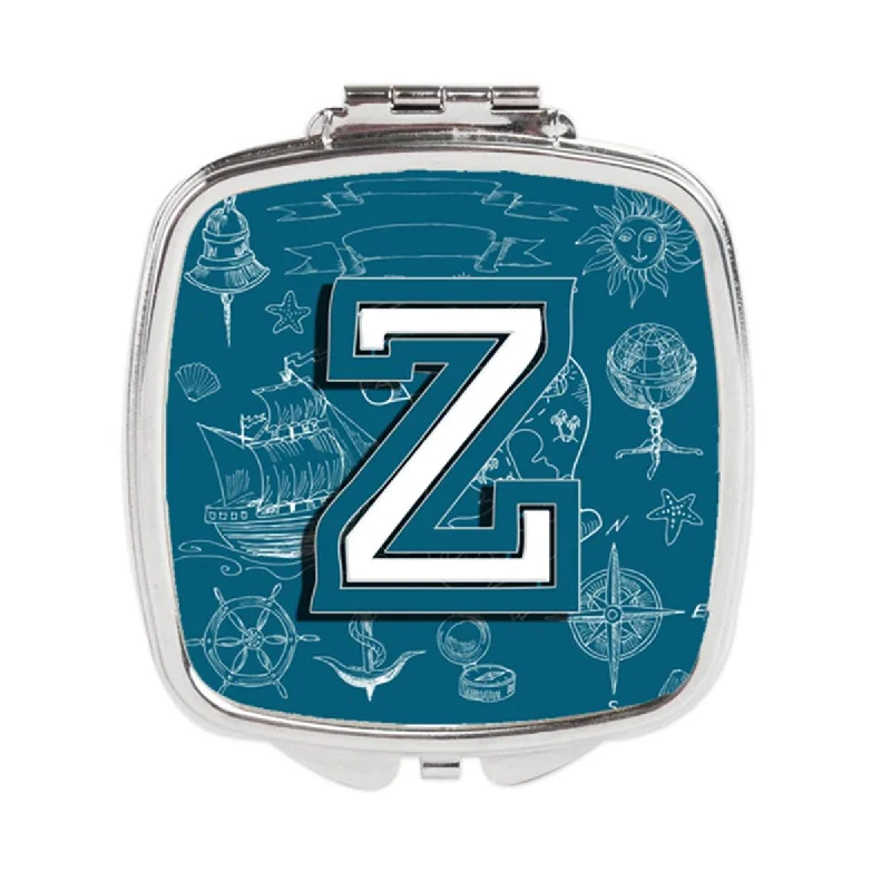 Mirror for travel-Carolines Treasures CJ2014-ZSCM Letter Z Sea Doodles Initial Alphabet Compact Mirror