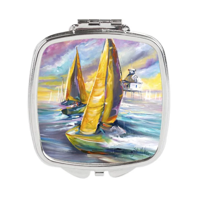 Mirror for tailoring-Carolines Treasures JMK1234SCM Middle Bay Lighthouse Sailboats Compact Mirror