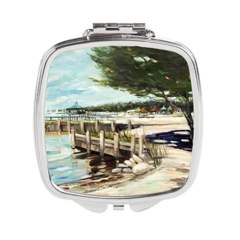 Mirror for living room-Carolines Treasures JMK1273SCM At the Pier Sailboats Compact Mirror