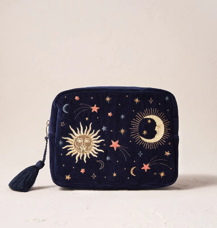 Cosmetic bag cute leather-Celestial Wash Bag