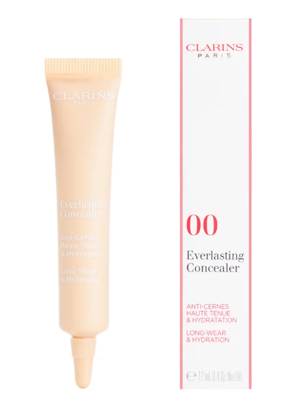 Concealer for oily skin type concealing effect-Clarins Everlasting Concealer Long Wear & Hydrating 00 Very Light  0.4 OZ