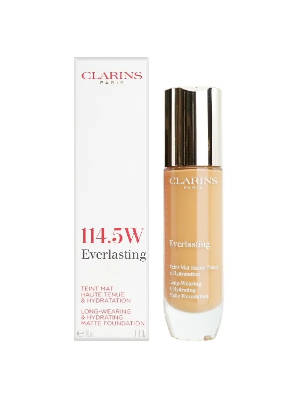 Liquid foundation with light feel-Clarins Everlasting Matte Foundation 114.5W Sepia All Skin Types 1 OZ