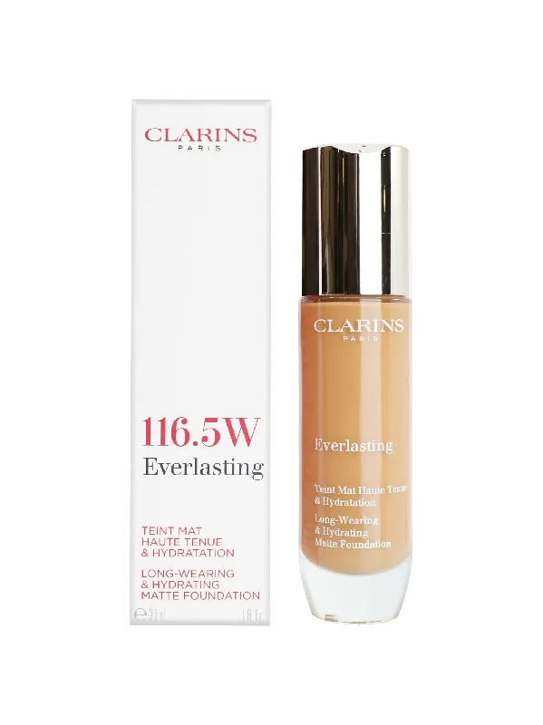 Liquid foundation with radiant glow-Clarins Everlasting Matte Foundation 116.5W Coffee All Skin Types 1 OZ