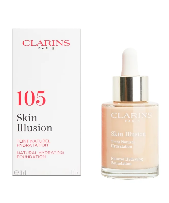 Liquid foundation for outdoor wear-Clarins Skin Illusion Natural Hydrating Foundation 105 Nude 1 OZ