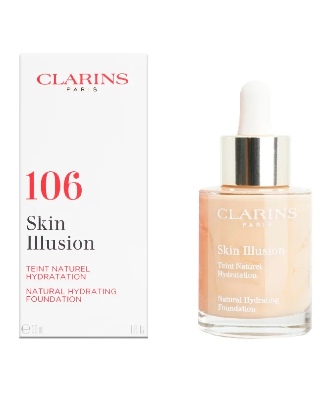 Liquid foundation for morning routines-Clarins Skin Illusion Natural Hydrating Foundation 106 Vanilla 1 OZ