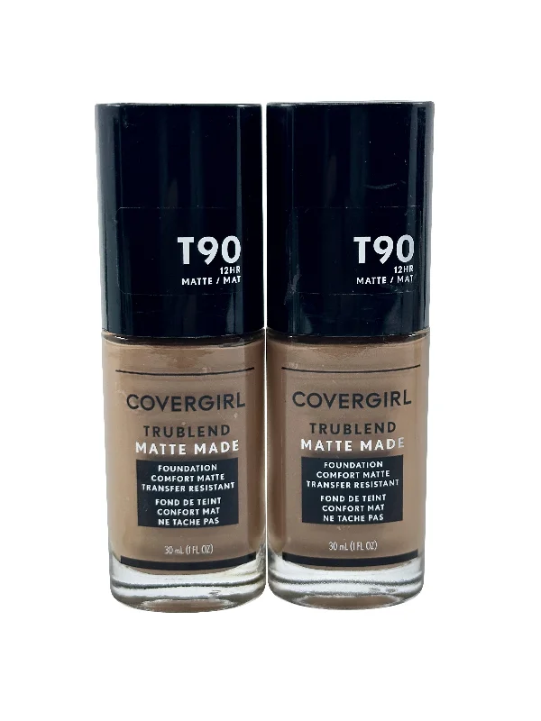 Liquid foundation with easy blending-Cover Girl True Blend Matte Made Foundation T90 Tawny Fauve 1 OZ Set of 2