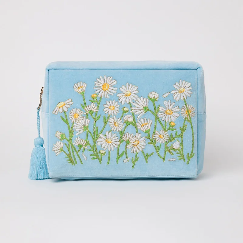 Cosmetic bag for makeup leather-Daisy Wash Bag