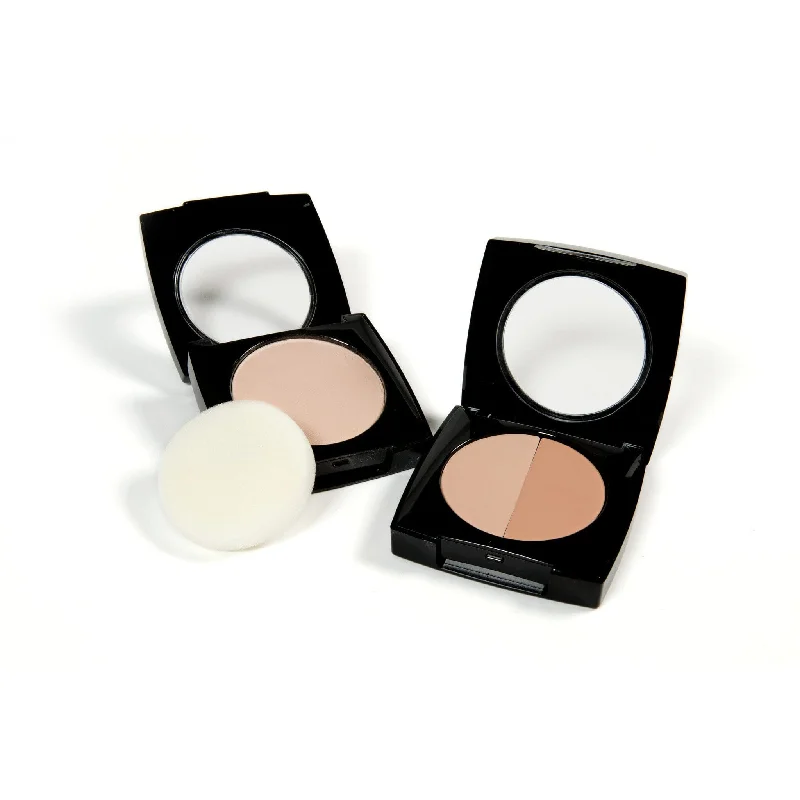 Liquid foundation with durable texture-Danyel' Duo Blender Contouring Foundation - Ivory Petal/Soft Beige & Translucent Powder