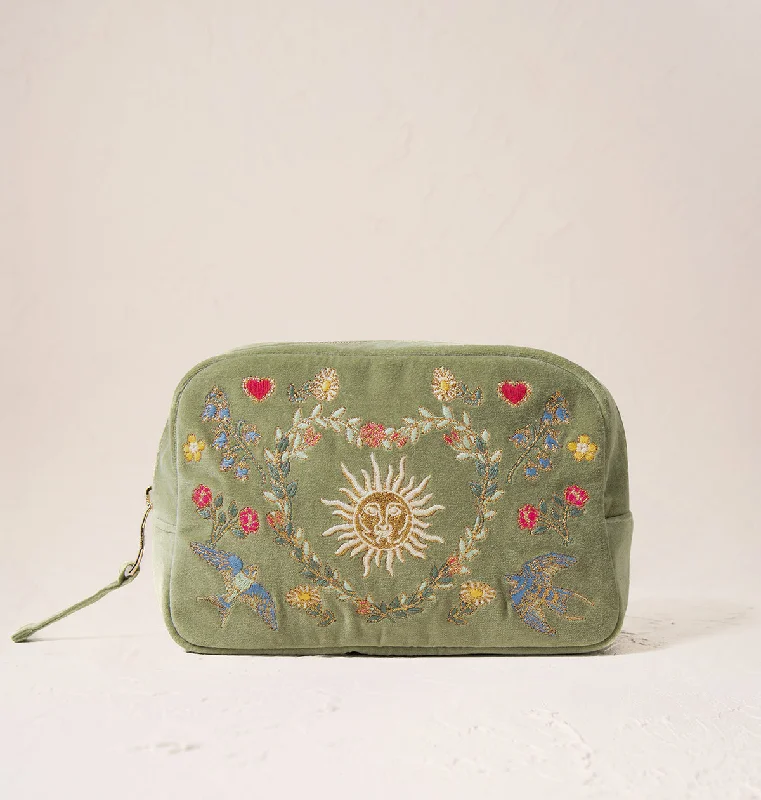 Cosmetic bag foldable leather-Earth Goddess Makeup Bag