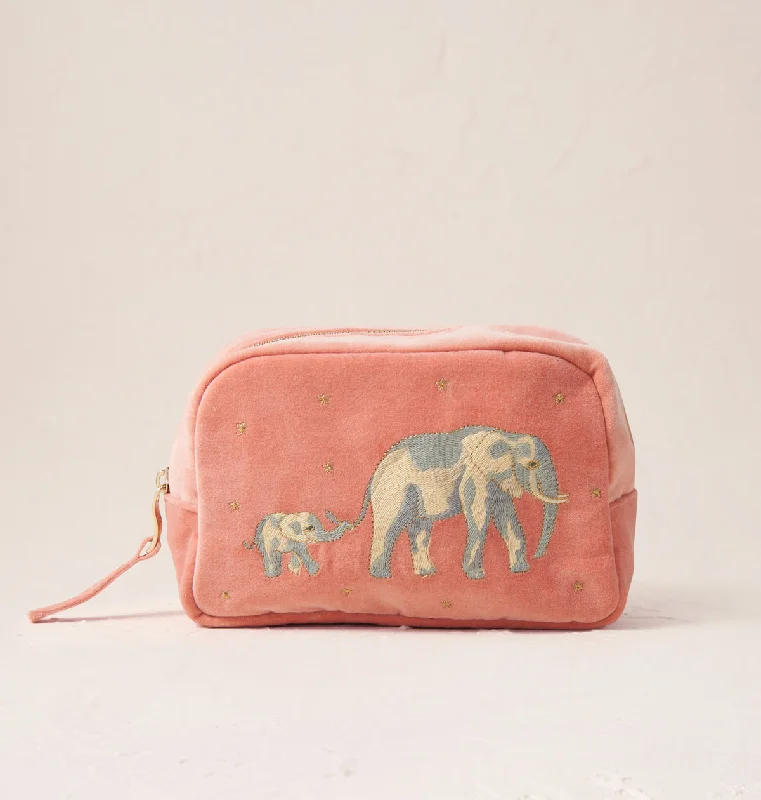 Cosmetic bag waterproof leather-Elephant Conservation Makeup Bag