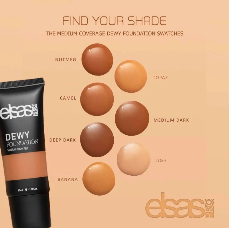 Liquid foundation for senior types-Elsas Pro Dewy Medium Coverage Foundation