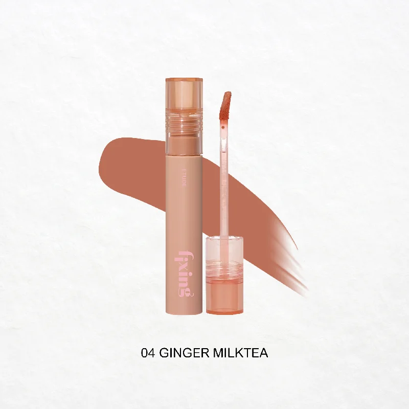 Affordable lipstick with glossy shine-Fixing Tint (04 Ginger Milktea)