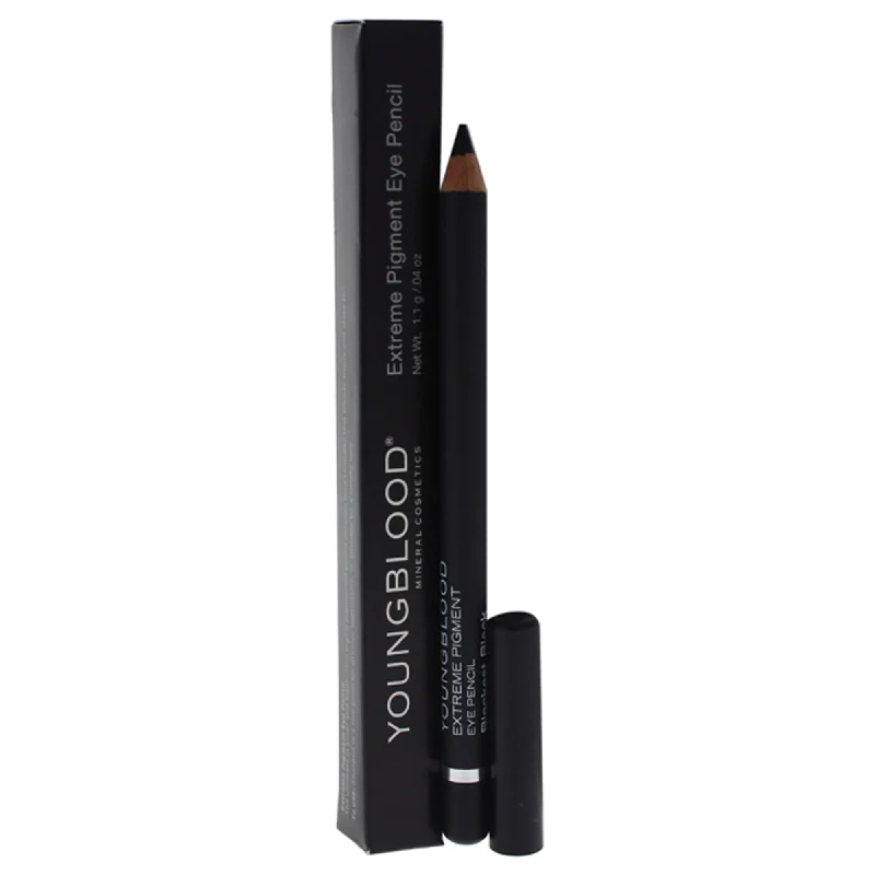 Eyebrow Pencil with floral designs-Extreme Pigment Eye Pencil - Blackest Black by Youngblood for Women - 0.04 oz Eye Pencil