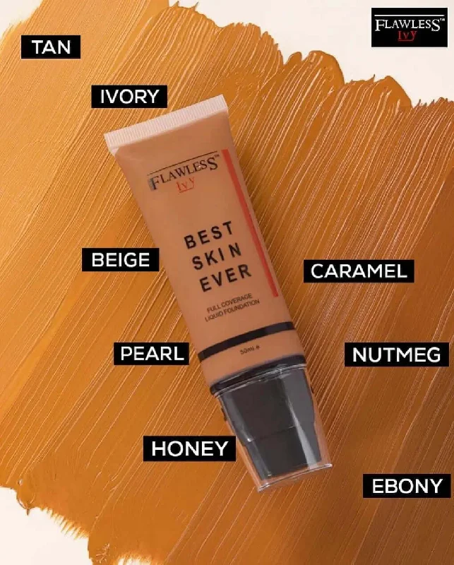 Liquid foundation with herbal formula-Flawless Ivy Best Skin Ever Full Coverage Foundation