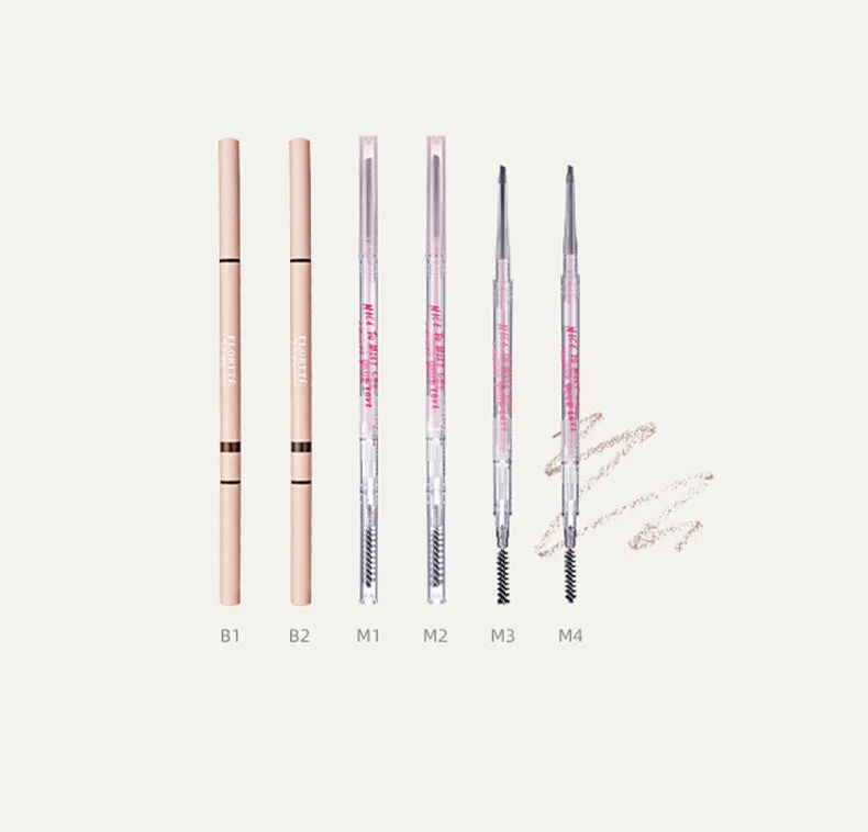 Eyebrow Pencil for rainy days-FLORTTE Rotating Dual-Ended Fine Brow Pencil