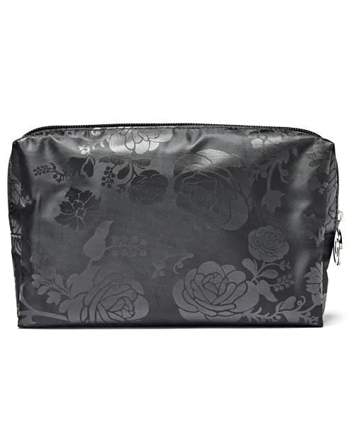 Cosmetic bag portable leather-Gee Beauty Black Floral Cosmetic Bag