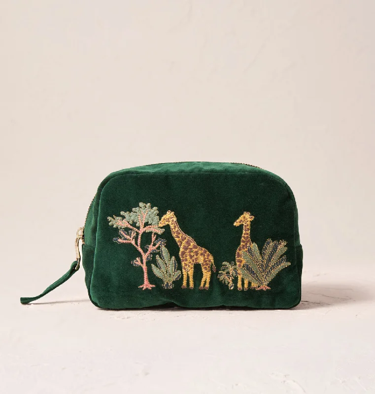 Cosmetic bag trendy leather-Giraffe Makeup Bag