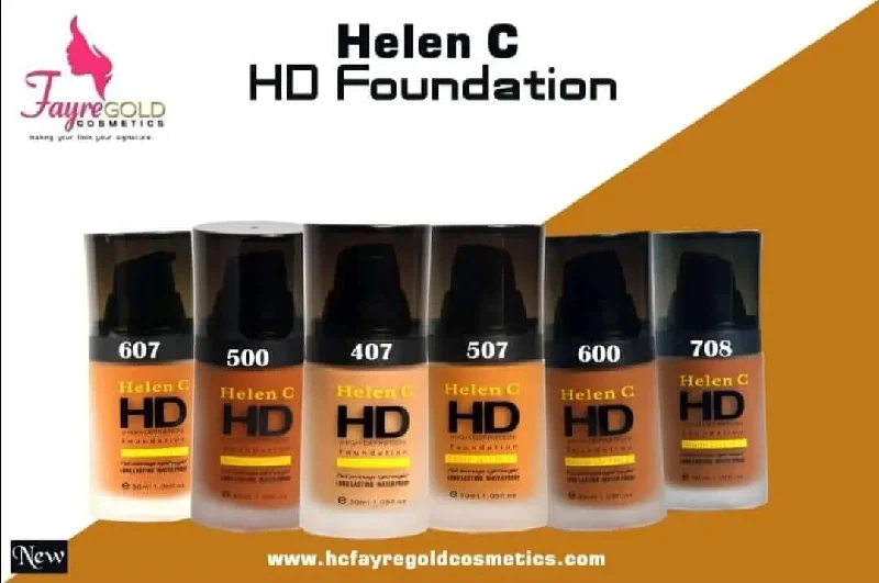 Liquid foundation for oily coverage-Helen C HD Foundation