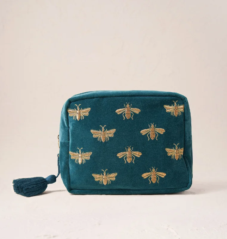 Cosmetic bag waterproof leather-Honey Bee Wash bag