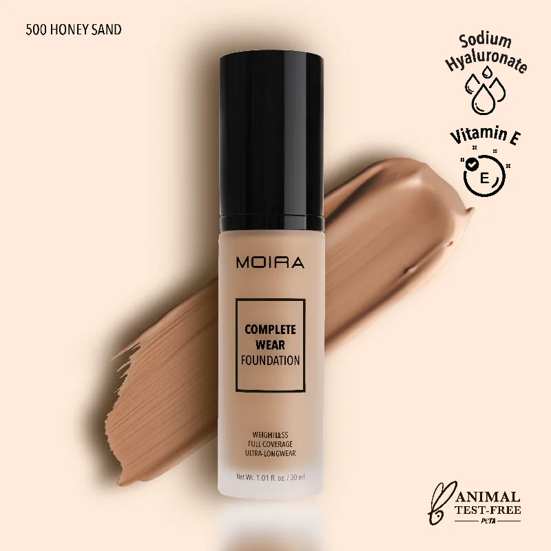 Liquid foundation with plant-based ingredients-Complete Wear™ Foundation (500, Honey Sand)