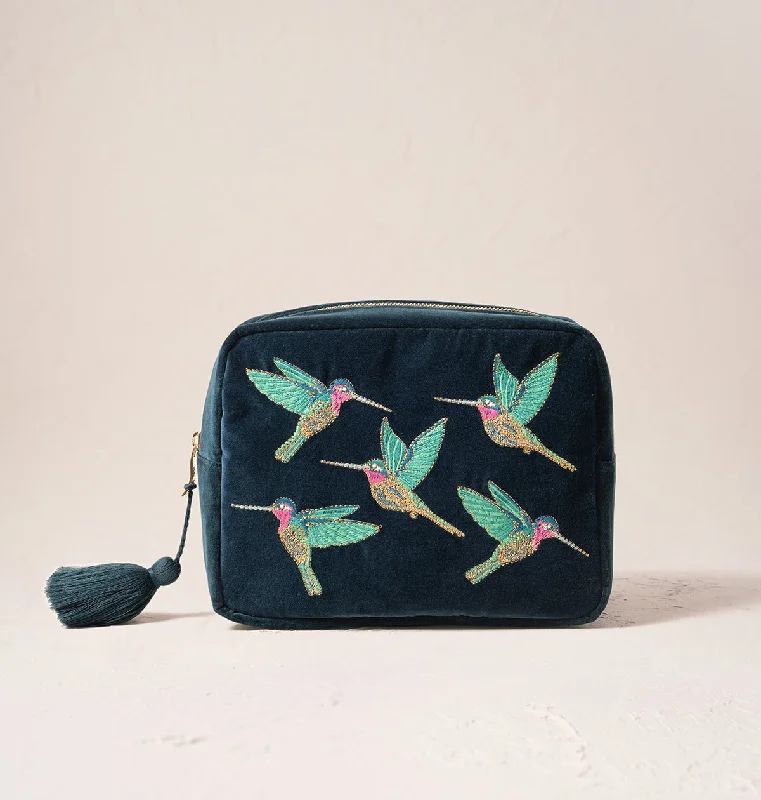 Cosmetic bag eco pouches-Hummingbird Wash Bag