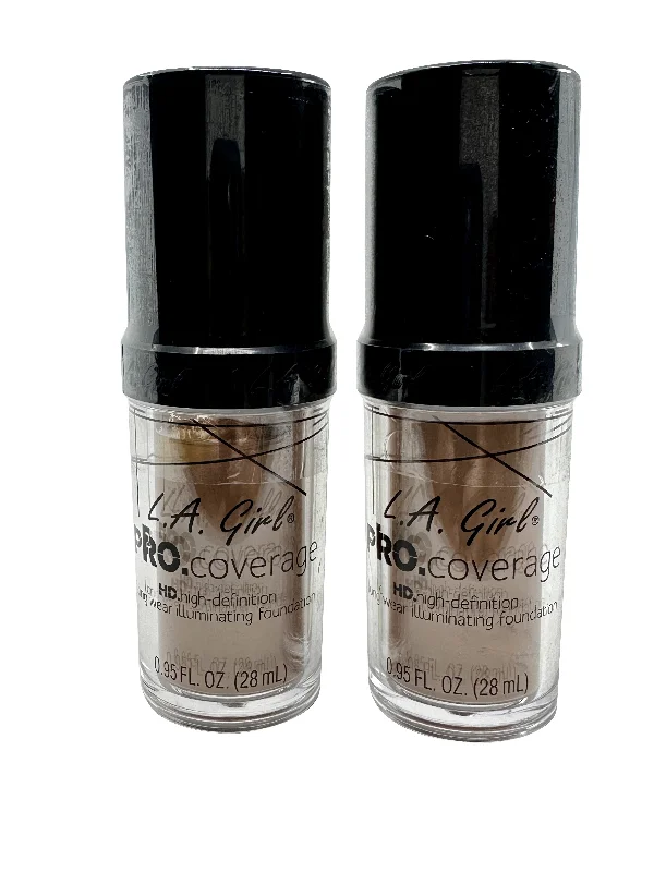 Liquid foundation with natural coverage-L.A. Girl Pro Coverage HD Longwear Illuminating Foundation Beige 0.95 OZ DUO