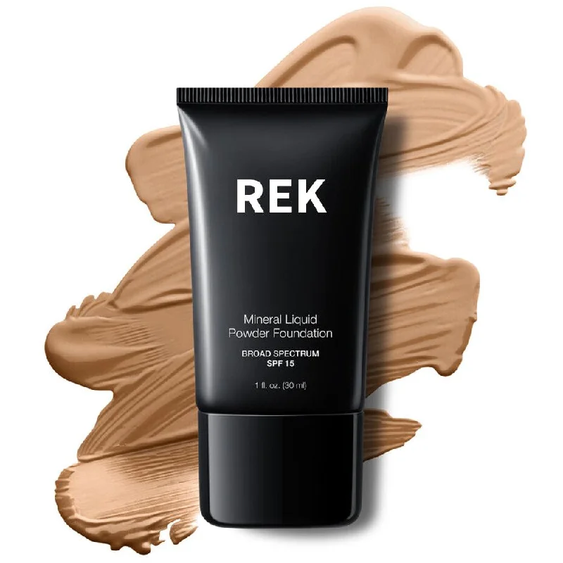 Liquid foundation for sweaty skin-Light Nude | Mineral Liquid Powder Foundation with SPF 15 | REK Cosmetics