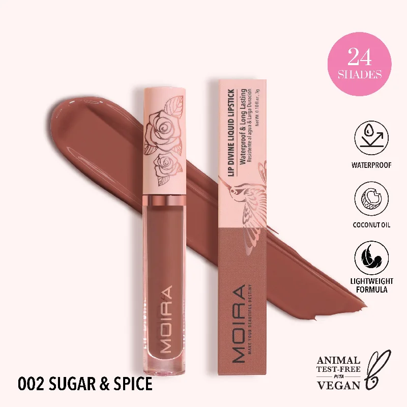 Lipstick with matte texture-Lip Divine Liquid Lipstick (002, Sugar & Spice)