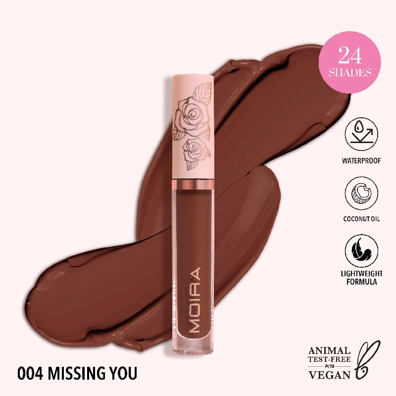 Hydrating lipstick with shine-Lip Divine Liquid Lipstick (004, Missing You)