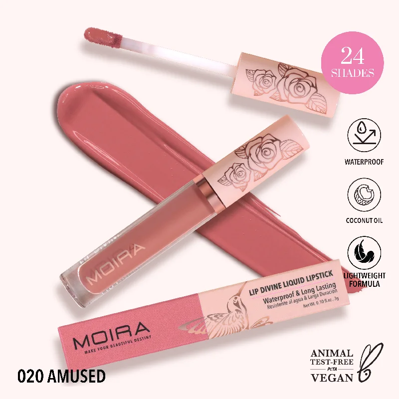 Lipstick with lightweight coverage-Lip Divine Liquid Lipstick (020, Amused)