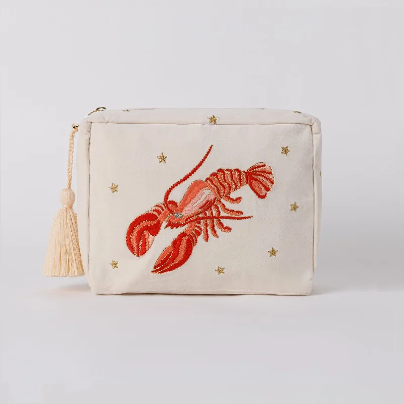 Cosmetic bag for beauty leather-Lobster Wash Bag