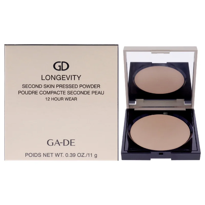 Pressed powder for refreshed look-Longevity Second Skin Pressed Powder 12H - 506 Light Medium by GA-DE for Women - 0.39 oz Powder