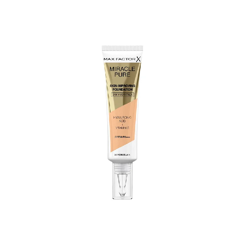 Liquid foundation with high-coverage formula-Max Factor Miracle Pure Skin Improving Foundation